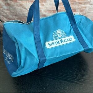 Vintage Hiram Walker Sambuca Blue Canvas Duffle Bag